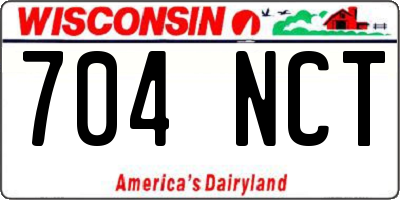 WI license plate 704NCT