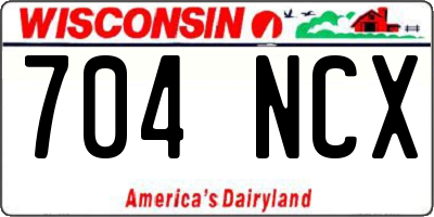 WI license plate 704NCX