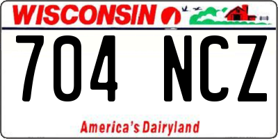 WI license plate 704NCZ