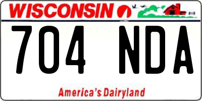WI license plate 704NDA