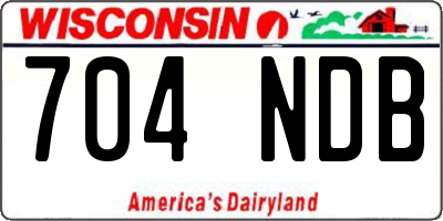 WI license plate 704NDB
