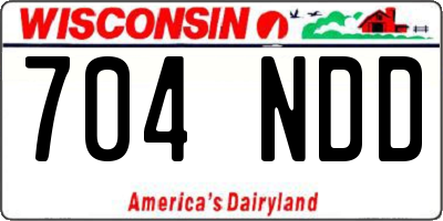 WI license plate 704NDD