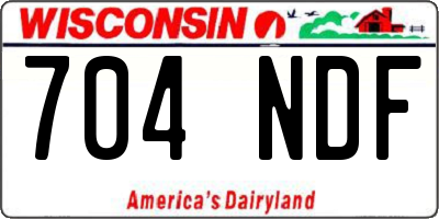 WI license plate 704NDF