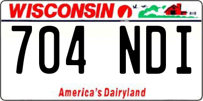 WI license plate 704NDI