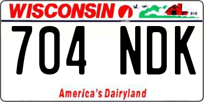WI license plate 704NDK