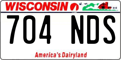 WI license plate 704NDS