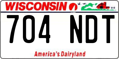 WI license plate 704NDT