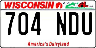 WI license plate 704NDU