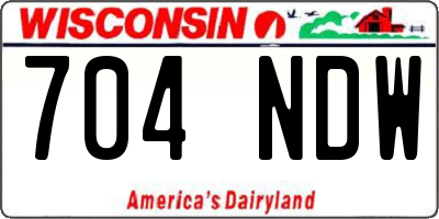 WI license plate 704NDW