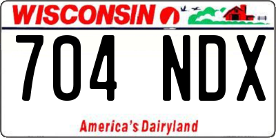 WI license plate 704NDX