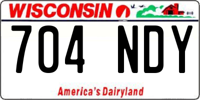 WI license plate 704NDY