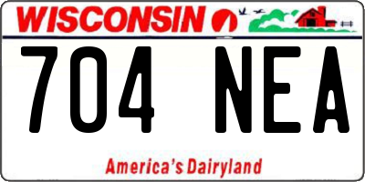 WI license plate 704NEA