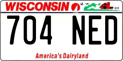 WI license plate 704NED