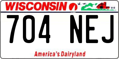 WI license plate 704NEJ