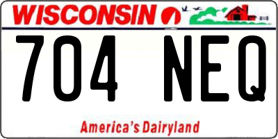 WI license plate 704NEQ