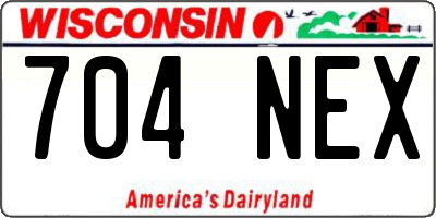 WI license plate 704NEX