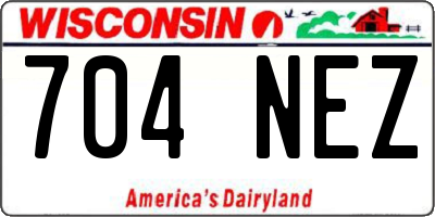 WI license plate 704NEZ