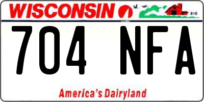 WI license plate 704NFA