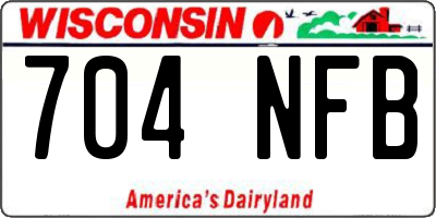 WI license plate 704NFB