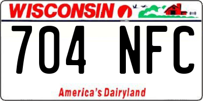 WI license plate 704NFC