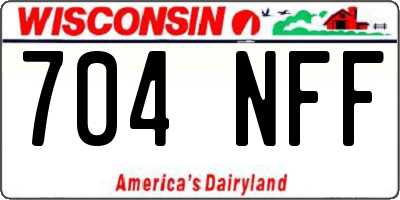 WI license plate 704NFF