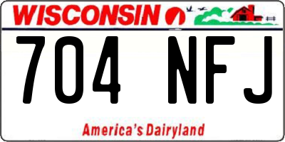 WI license plate 704NFJ