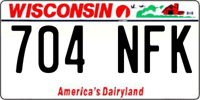 WI license plate 704NFK