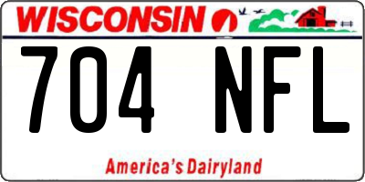 WI license plate 704NFL