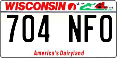 WI license plate 704NFO