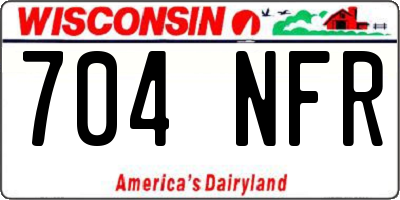 WI license plate 704NFR