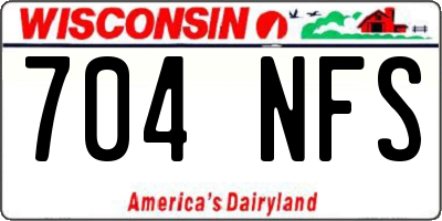 WI license plate 704NFS