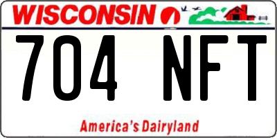 WI license plate 704NFT