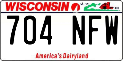 WI license plate 704NFW