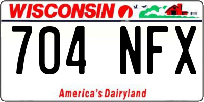 WI license plate 704NFX