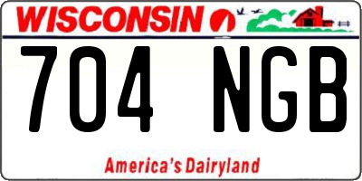 WI license plate 704NGB