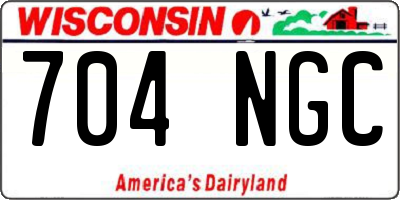 WI license plate 704NGC