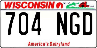 WI license plate 704NGD