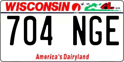 WI license plate 704NGE