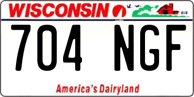 WI license plate 704NGF