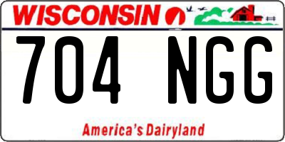 WI license plate 704NGG