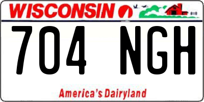 WI license plate 704NGH