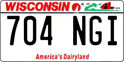 WI license plate 704NGI