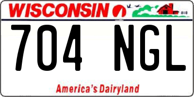 WI license plate 704NGL