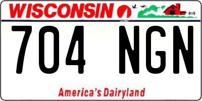 WI license plate 704NGN