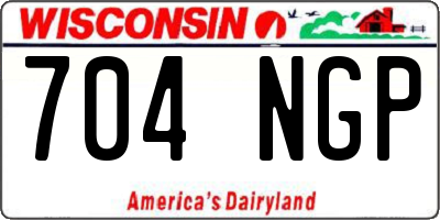 WI license plate 704NGP