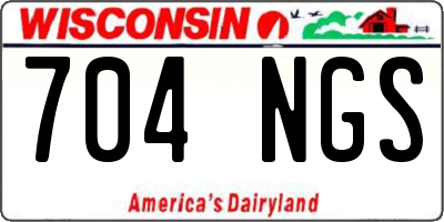WI license plate 704NGS
