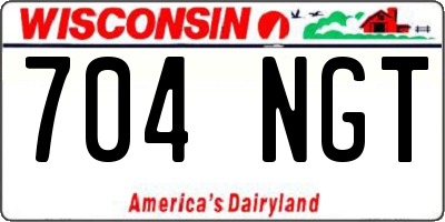 WI license plate 704NGT