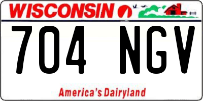 WI license plate 704NGV