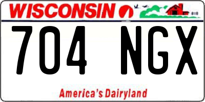 WI license plate 704NGX