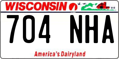 WI license plate 704NHA